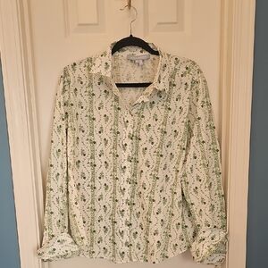 Hill House Green Floral Shirt